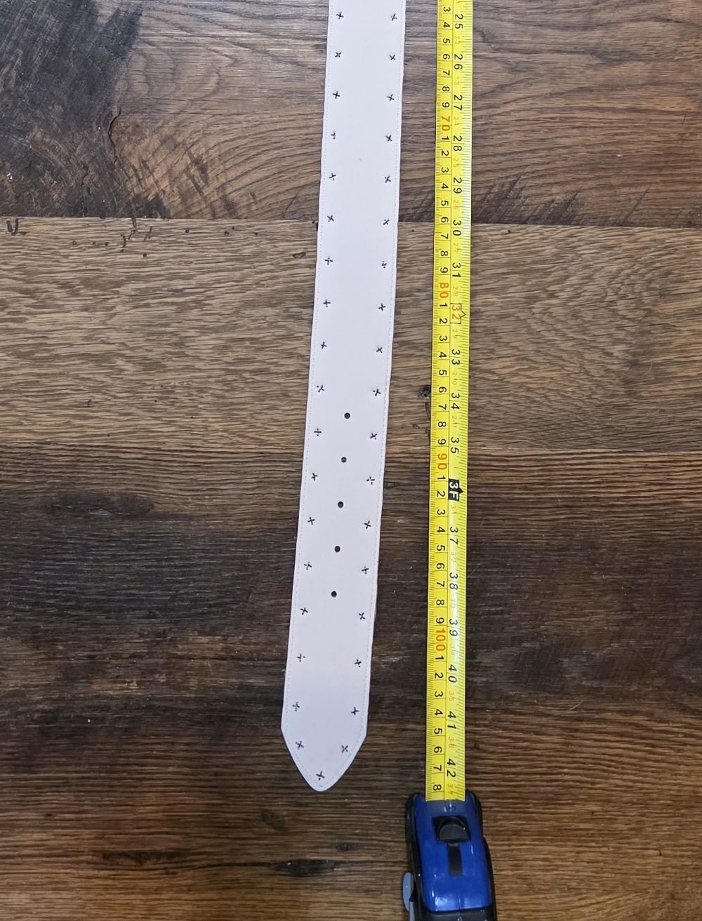 Another Line Sputhwestern Cream Leather Belt with Decorative Floral Buckle Large - Picture 7 of 10